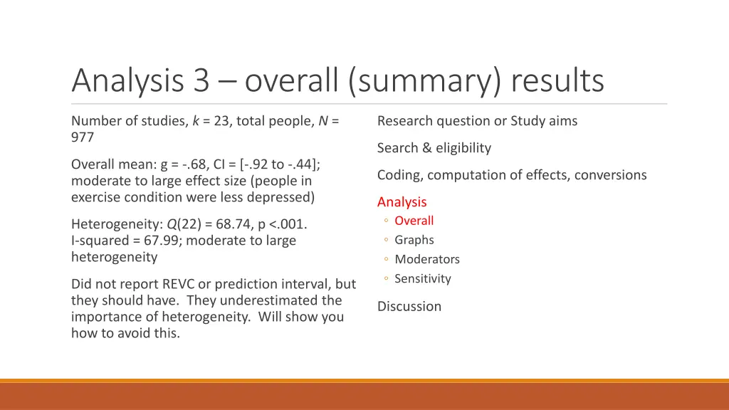 analysis 3 overall summary results