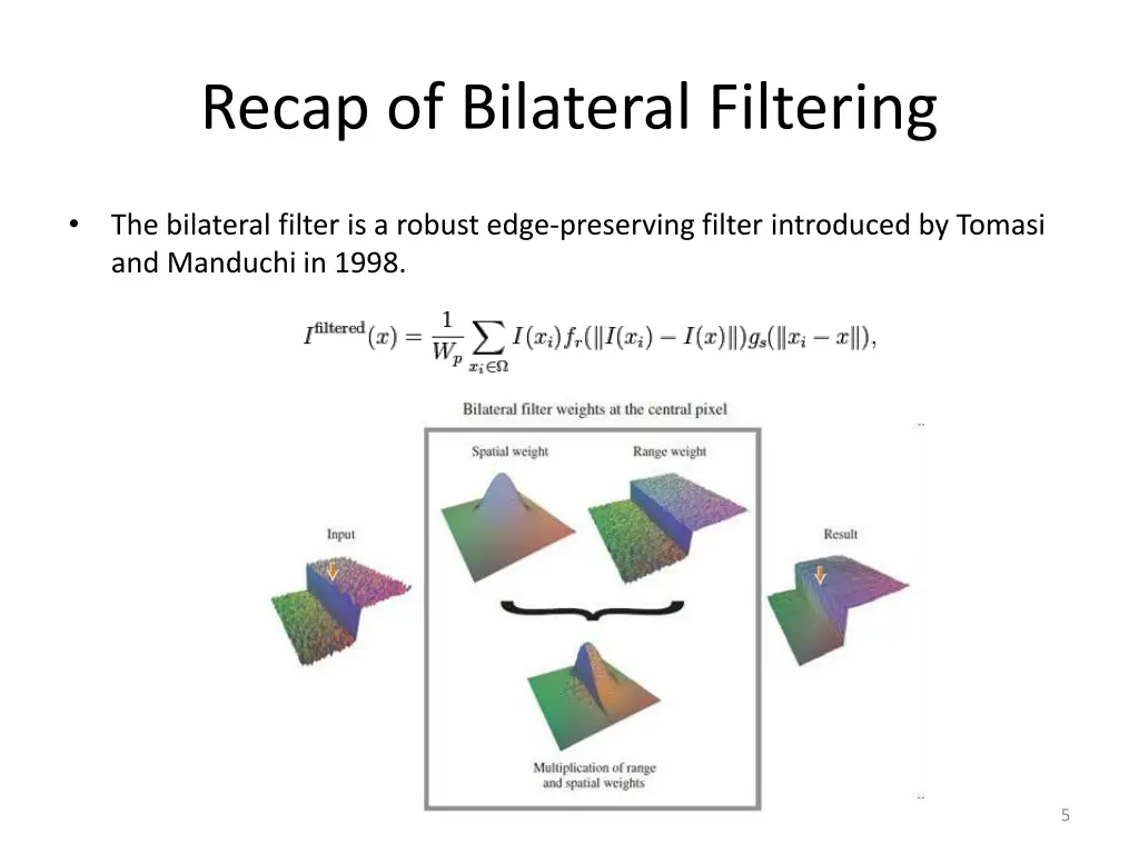 recap of bilateral filtering 1