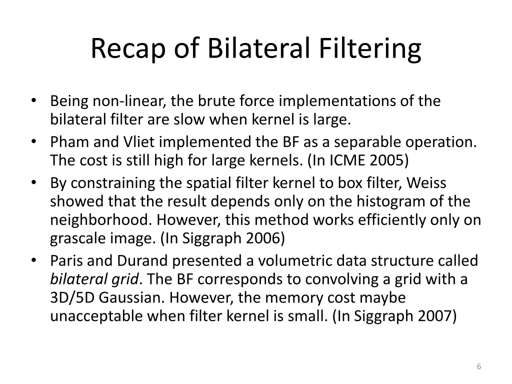 recap of bilateral filtering 2
