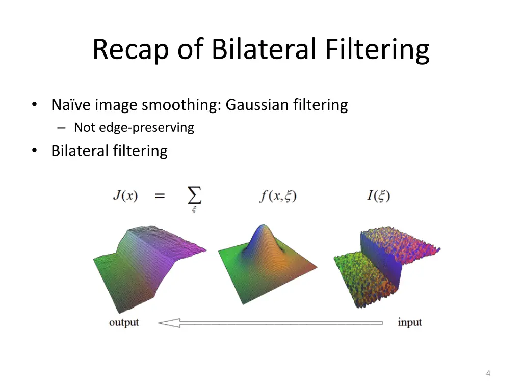recap of bilateral filtering