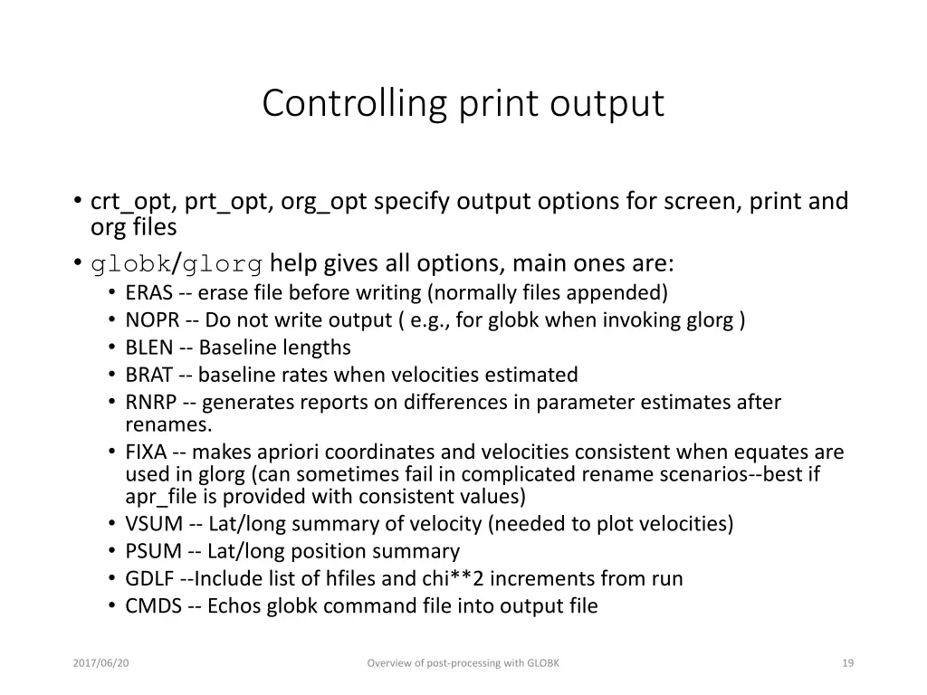 controlling print output