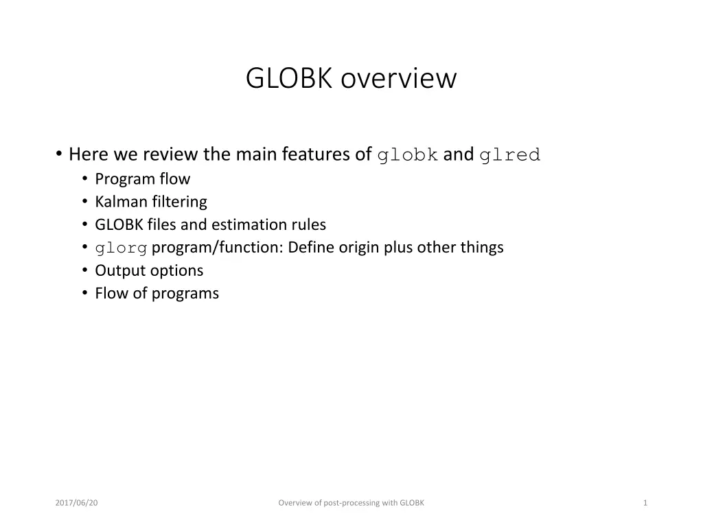 globk overview