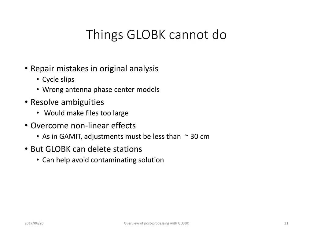 things globk cannot do