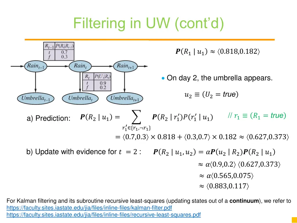 filtering in uw cont d
