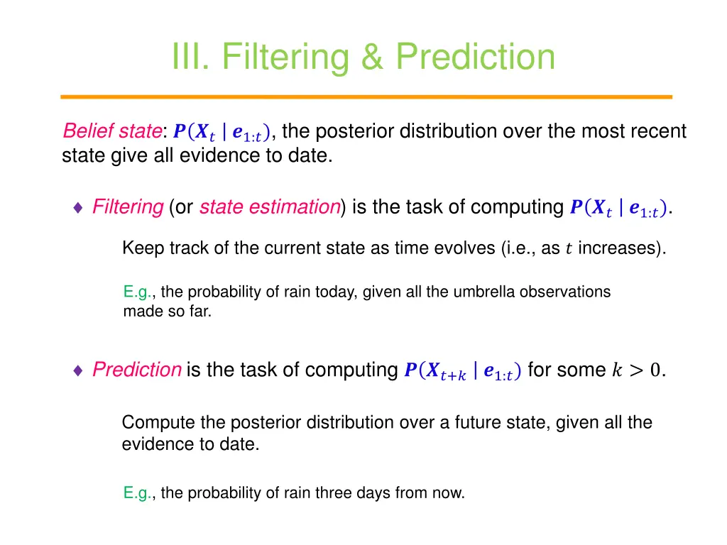 iii filtering prediction
