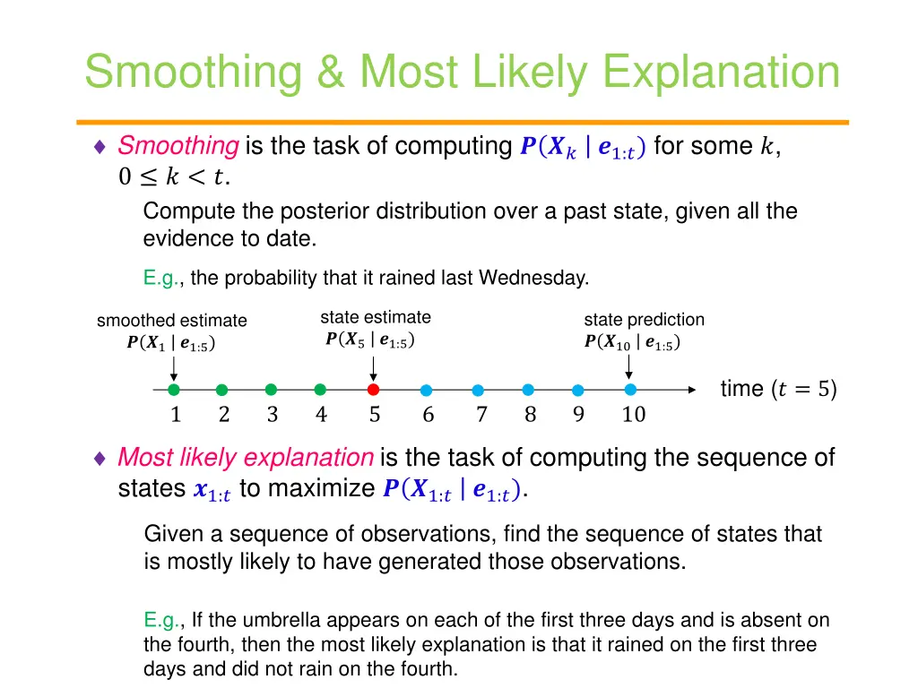 smoothing most likely explanation
