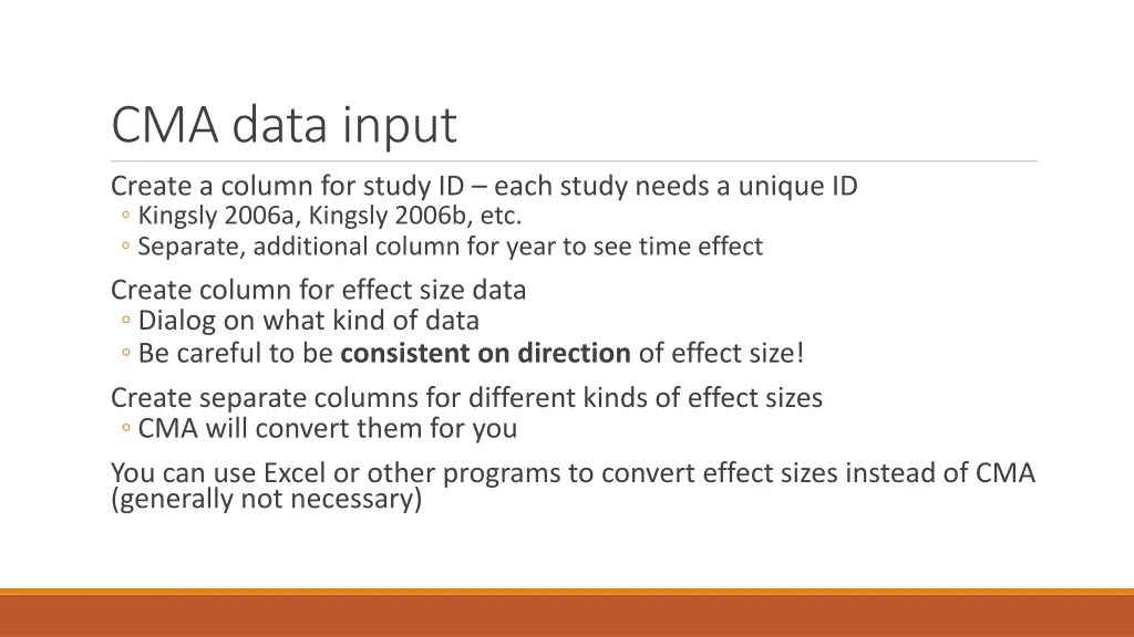 cma data input