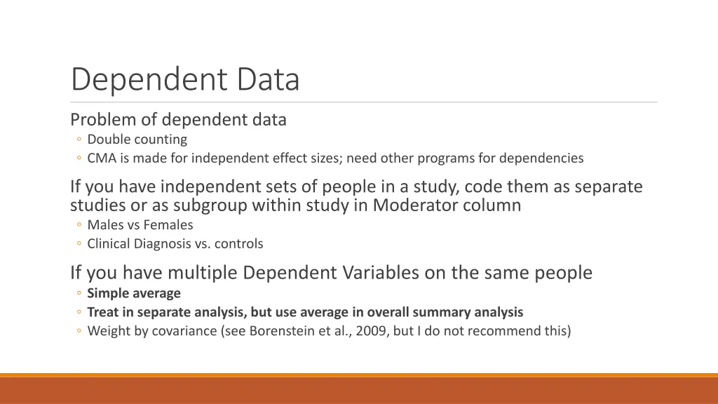 dependent data