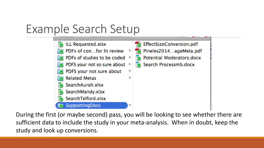 example search setup