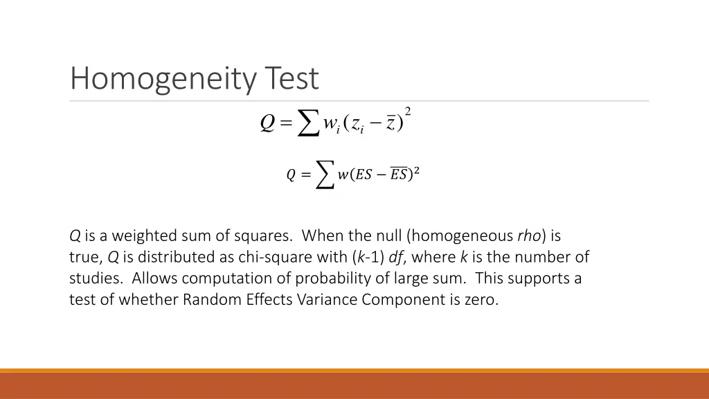homogeneity test