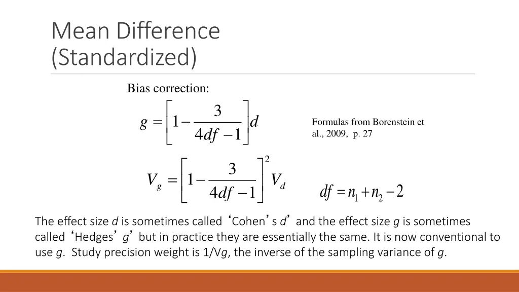 mean difference standardized 1