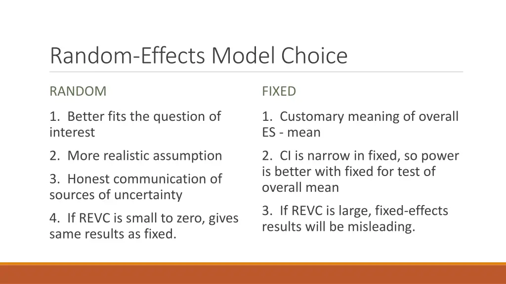 random effects model choice