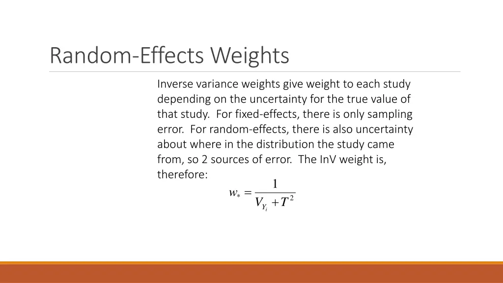 random effects weights