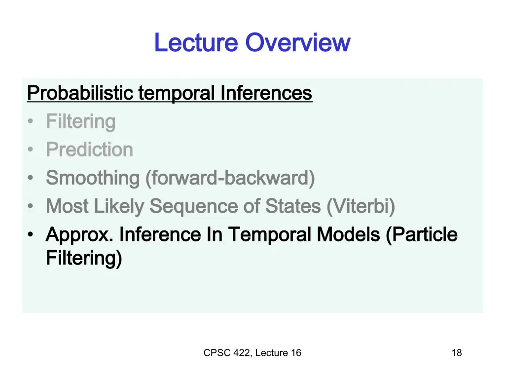 lecture overview lecture overview