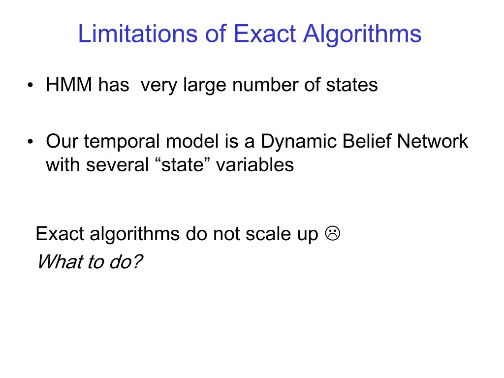 limitations of exact algorithms