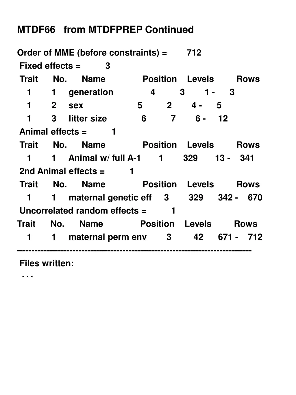 mtdf66 from mtdfprep continued