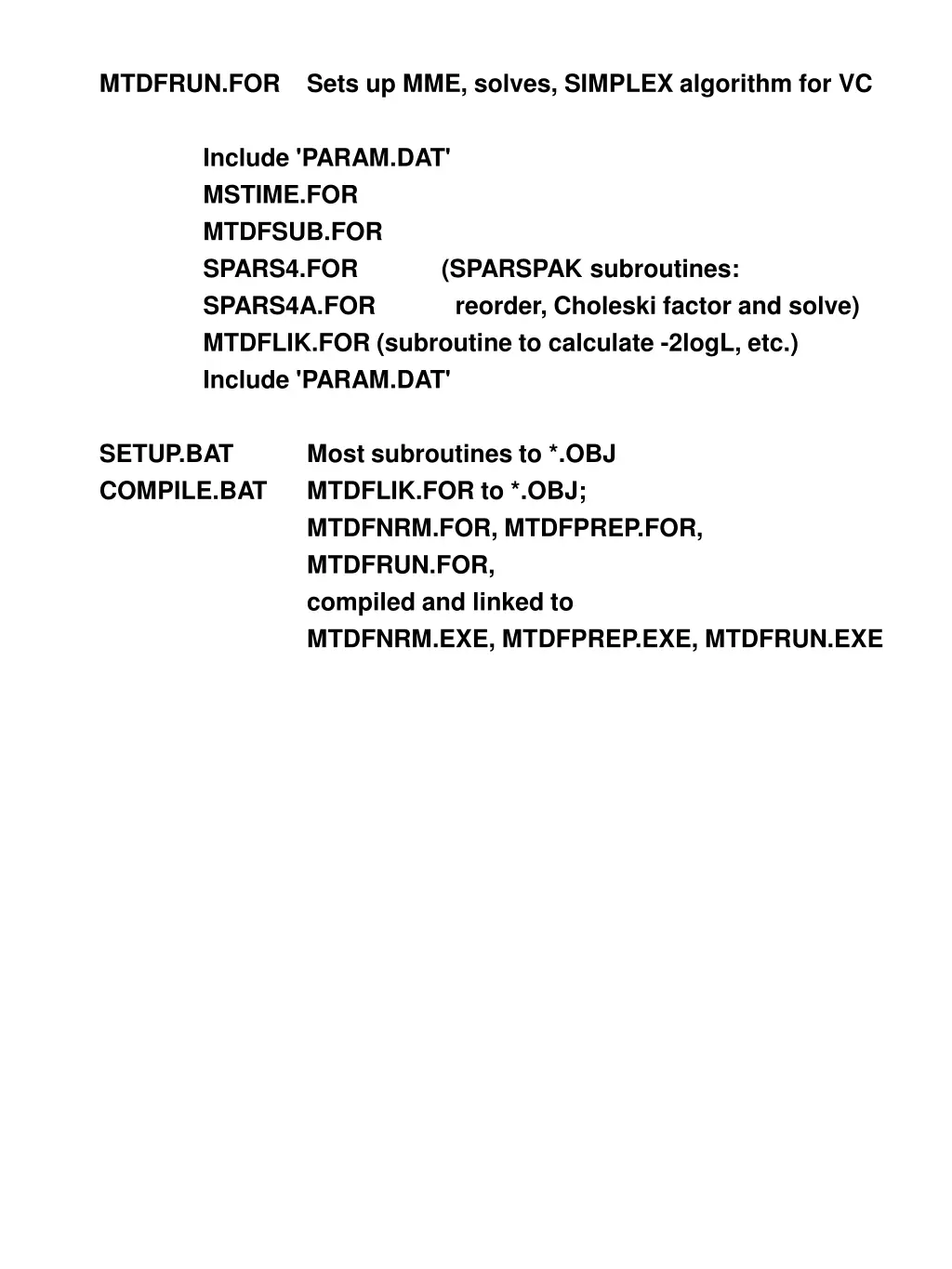 mtdfrun for sets up mme solves simplex algorithm