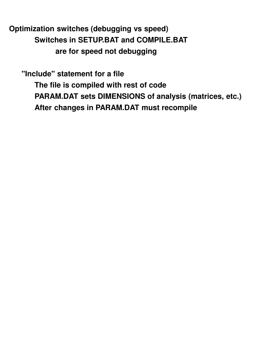 optimization switches debugging vs speed switches