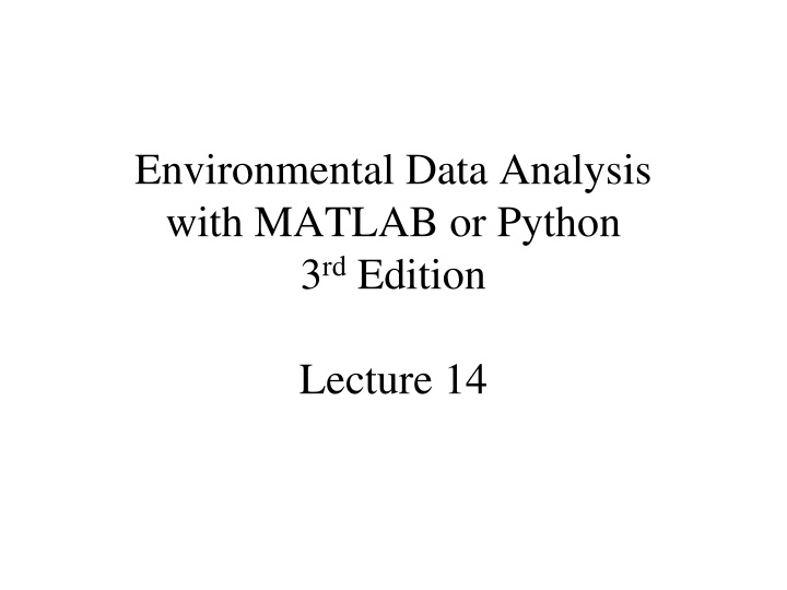 environmental data analysis with matlab or python