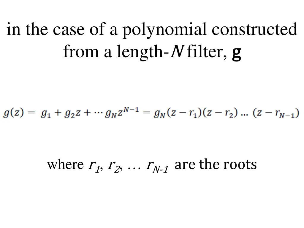 in the case of a polynomial constructed from