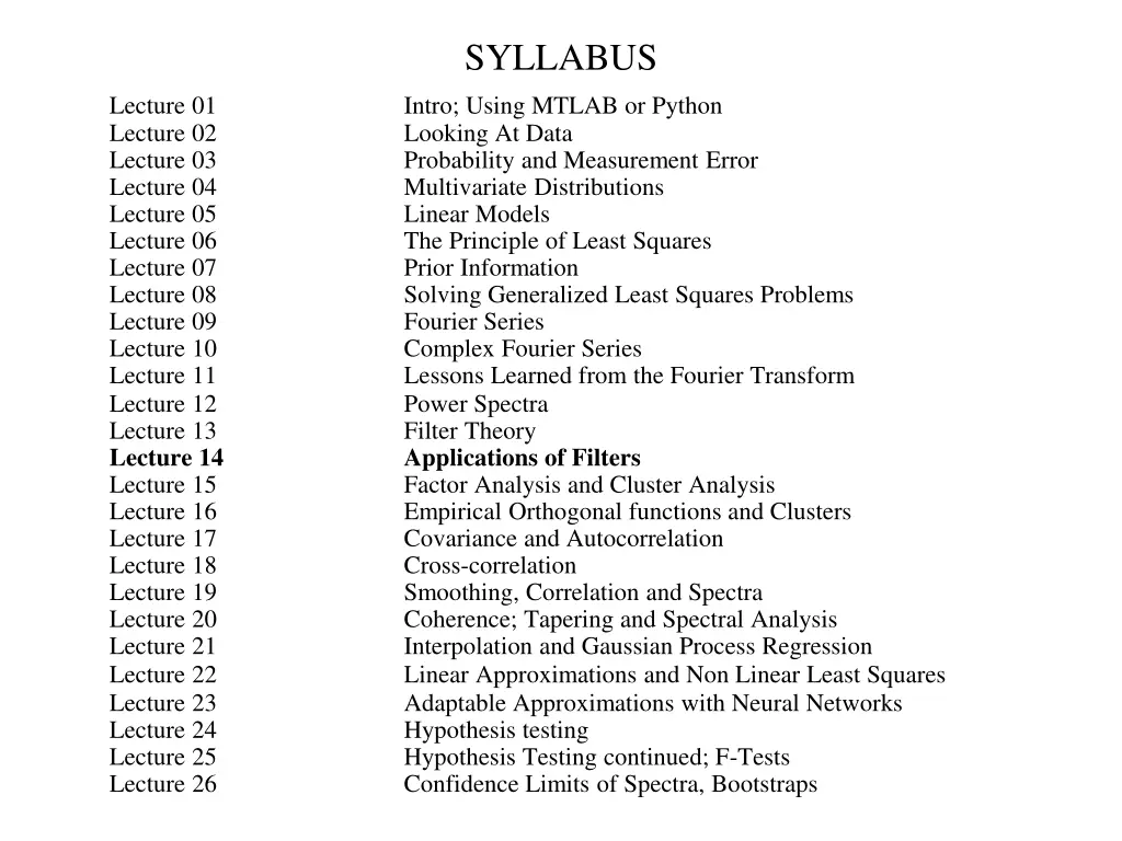 syllabus