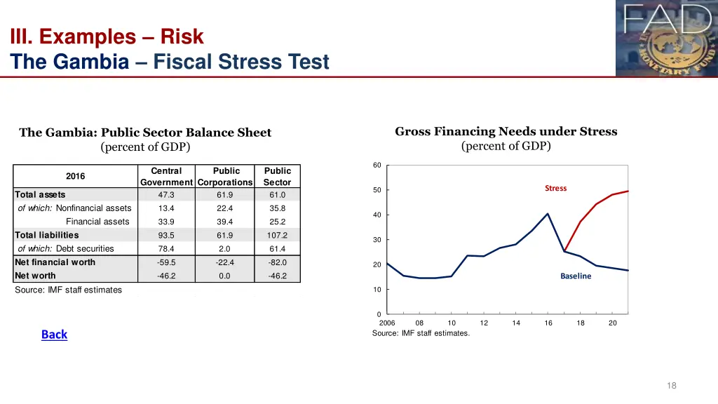 iii examples risk the gambia fiscal stress test