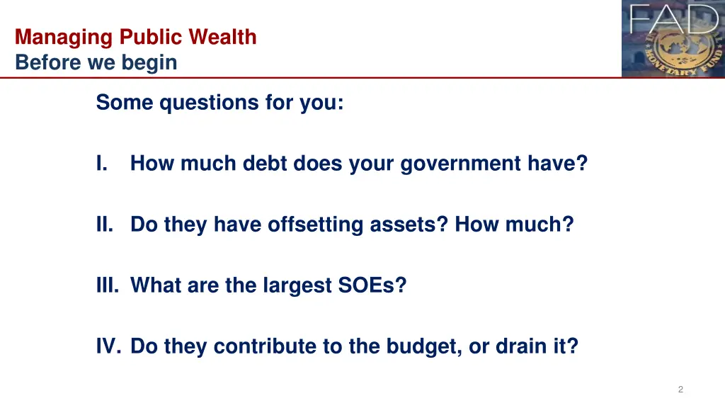managing public wealth before we begin
