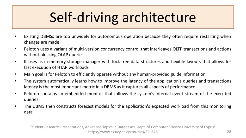 problem overview self driving architecture