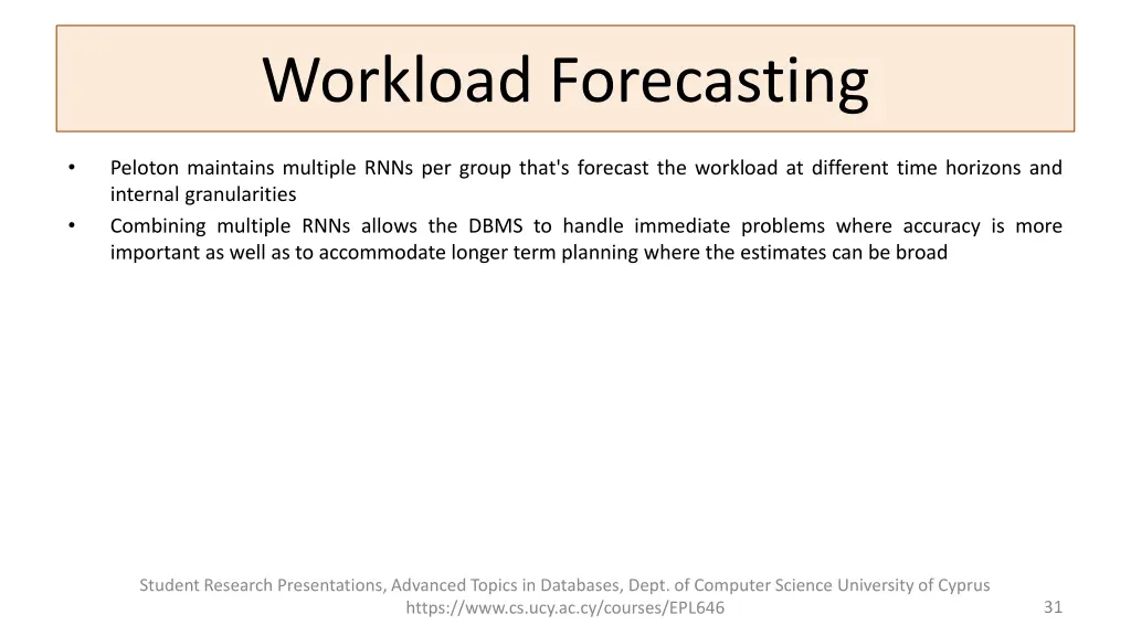 problem overview workload forecasting 1