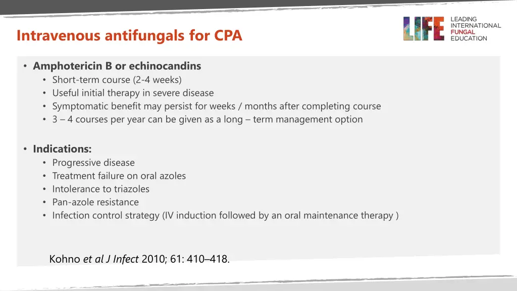 intravenous antifungals for cpa