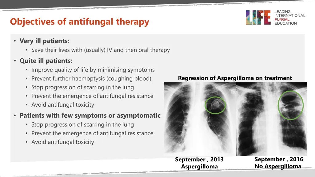 objectives of antifungal therapy