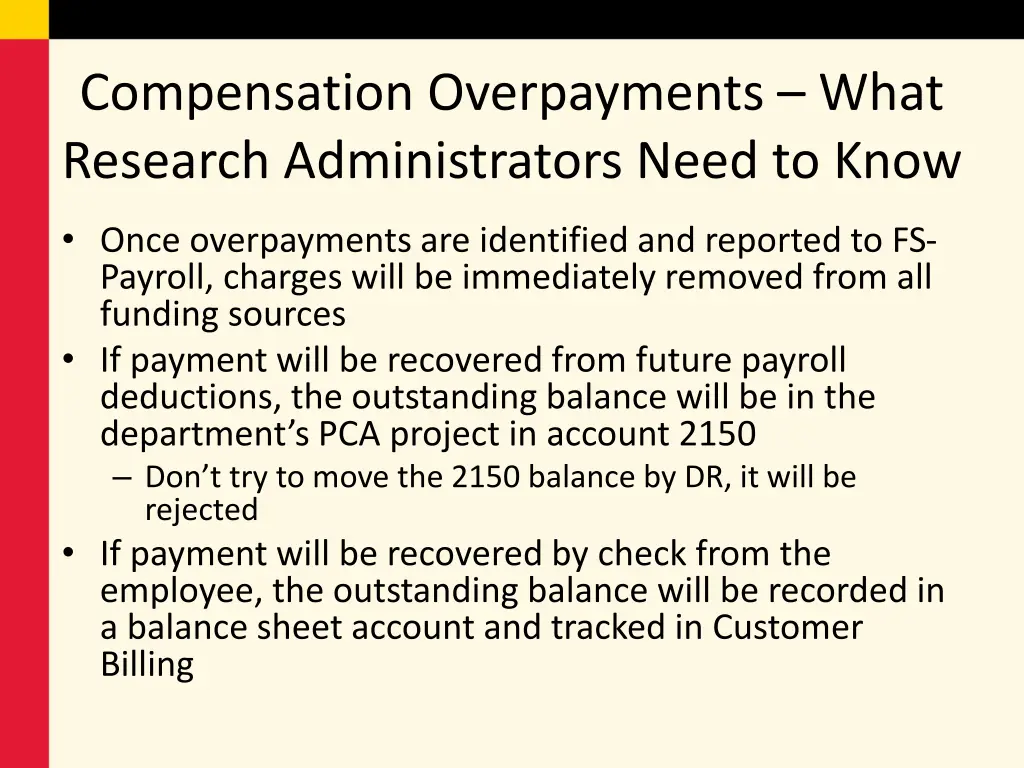 compensation overpayments what research