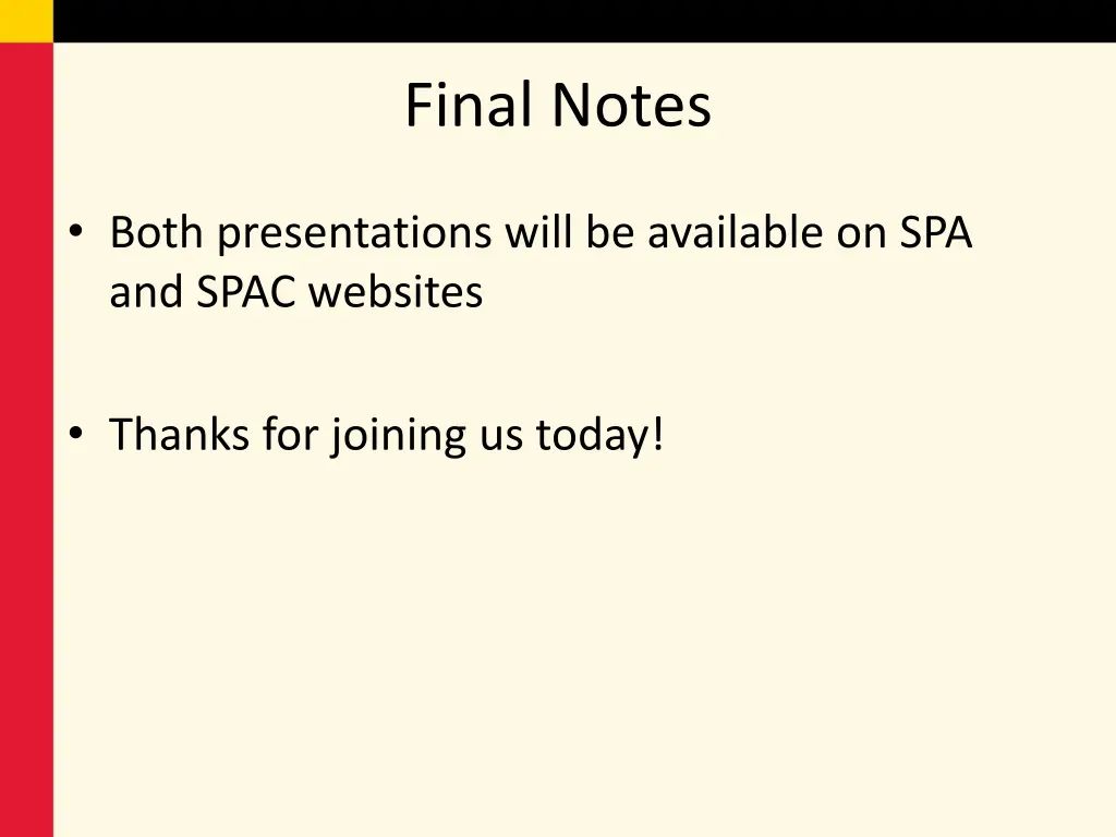 final notes