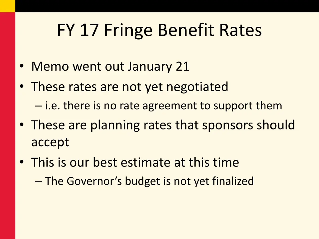 fy 17 fringe benefit rates