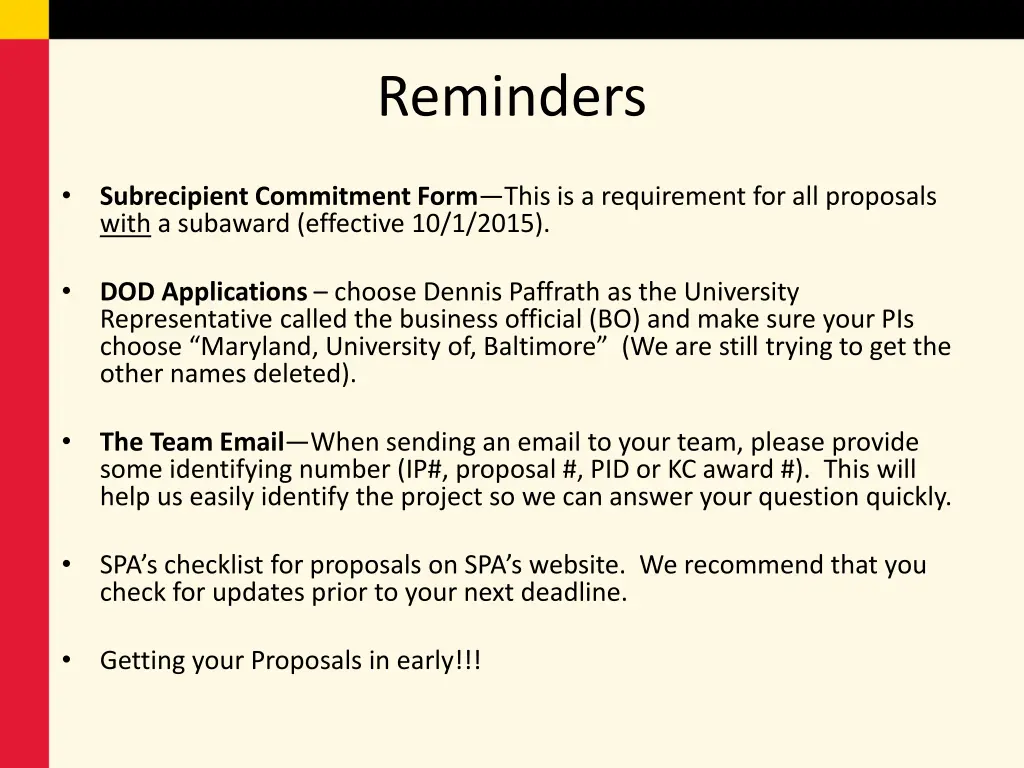 reminders 1