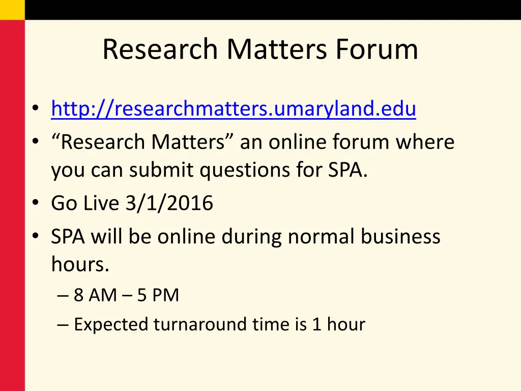 research matters forum