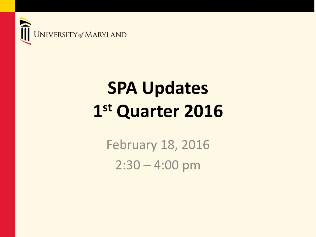 spa updates 1 st quarter 2016