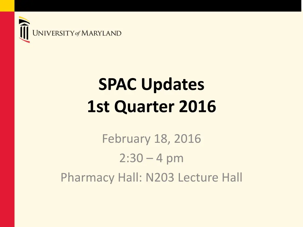 spac updates 1st quarter 2016