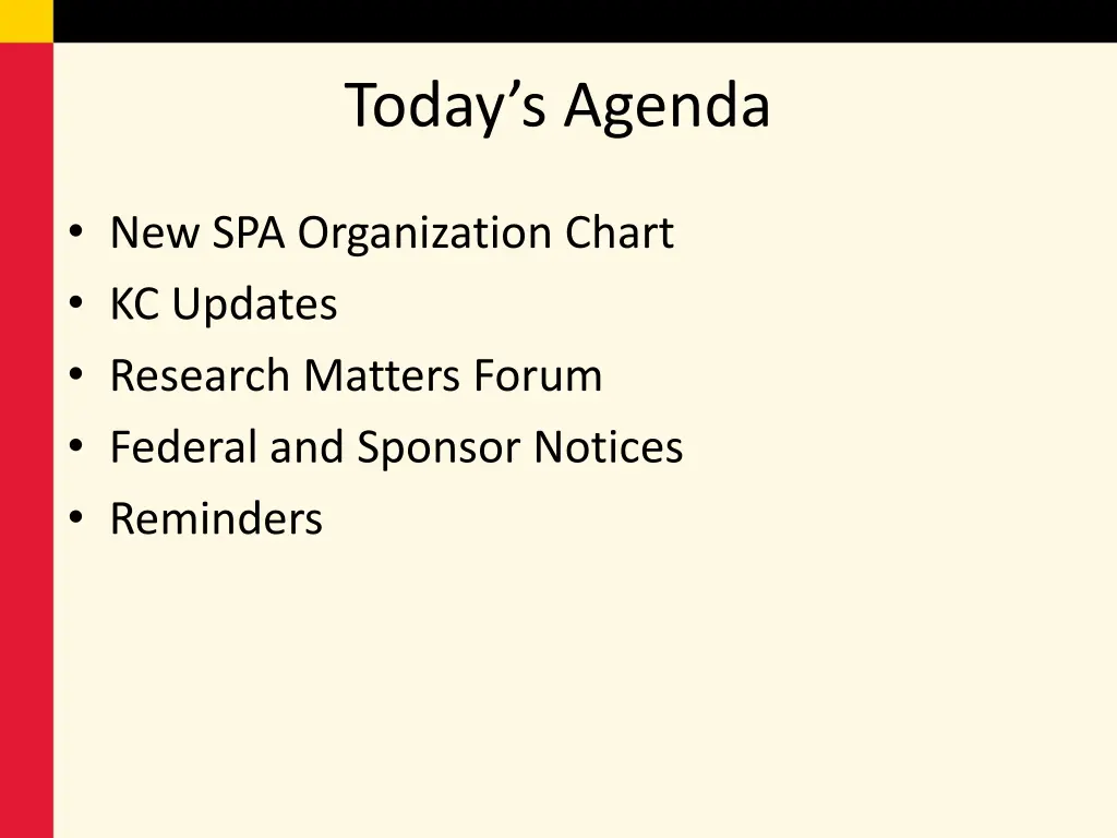 today s agenda 1