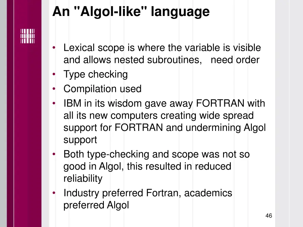 an algol like language