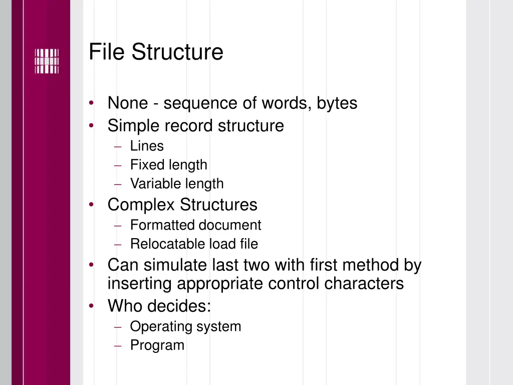 file structure