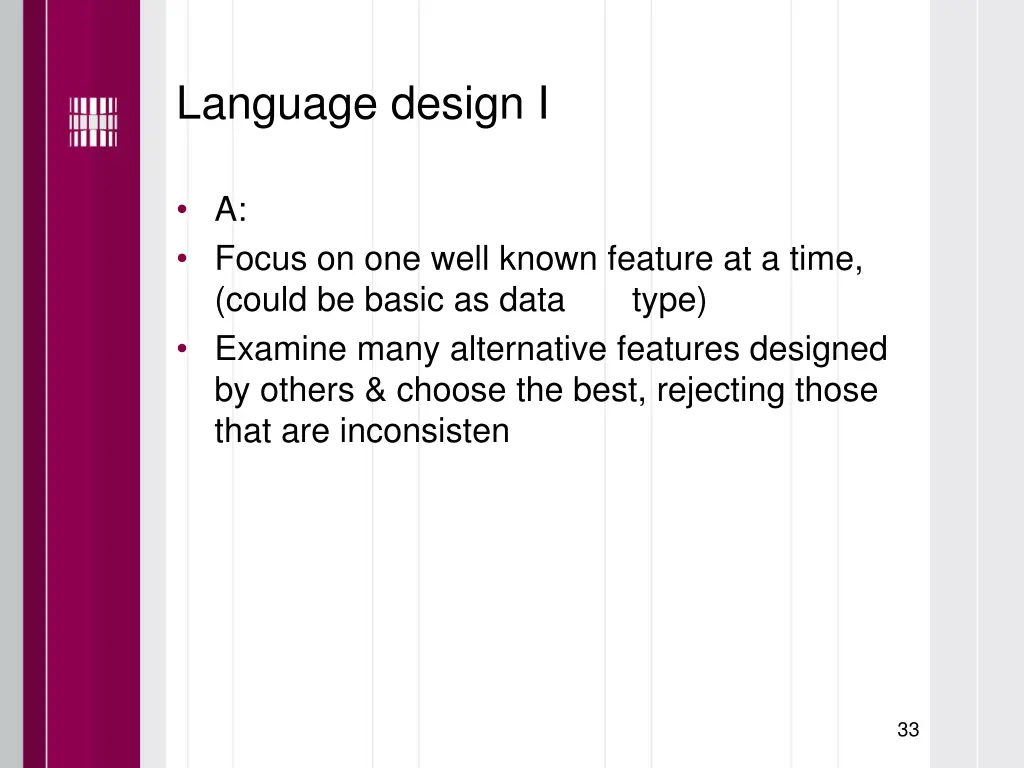 language design i
