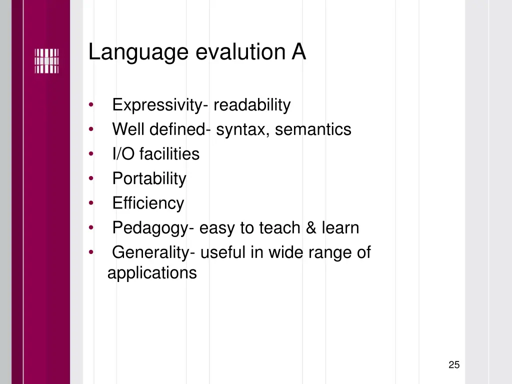 language evalution a
