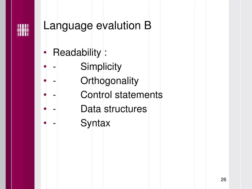 language evalution b