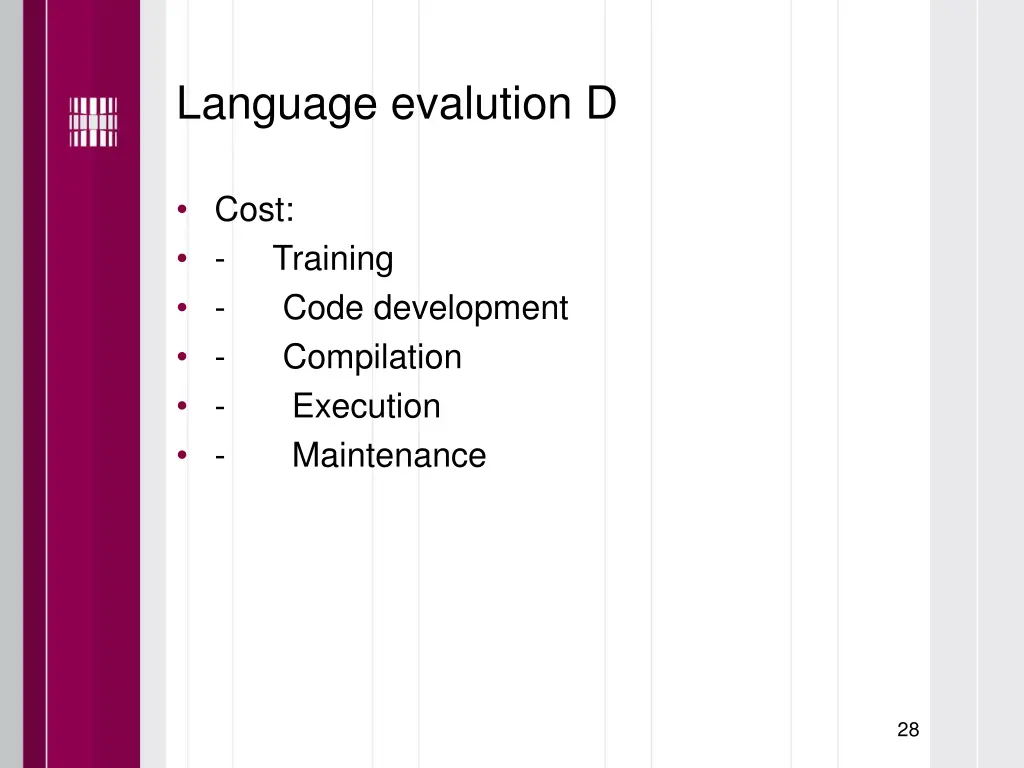 language evalution d