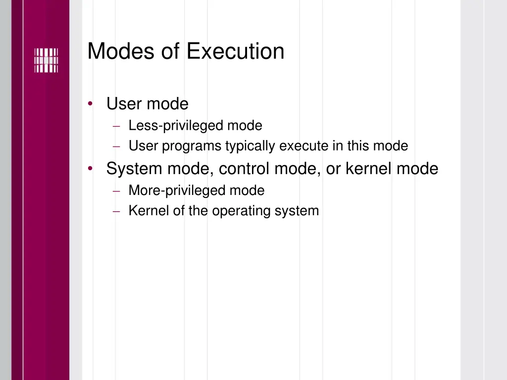 modes of execution