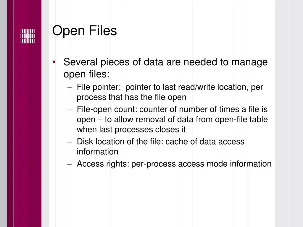 open files