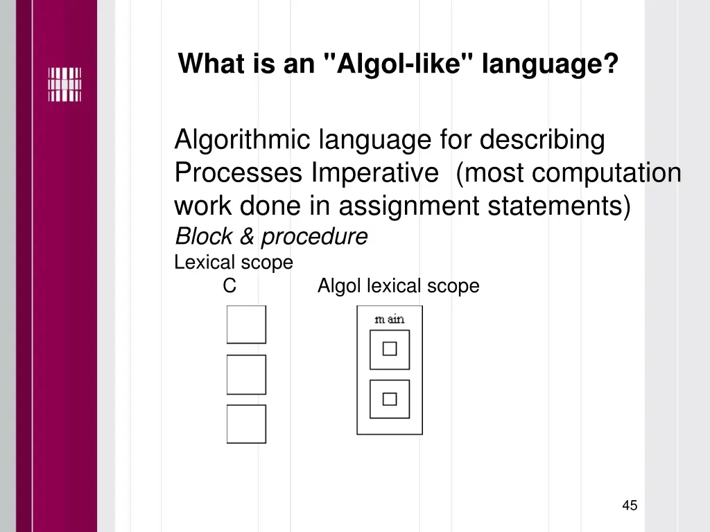 what is an algol like language