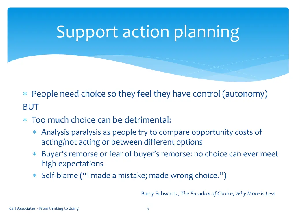 support action planning