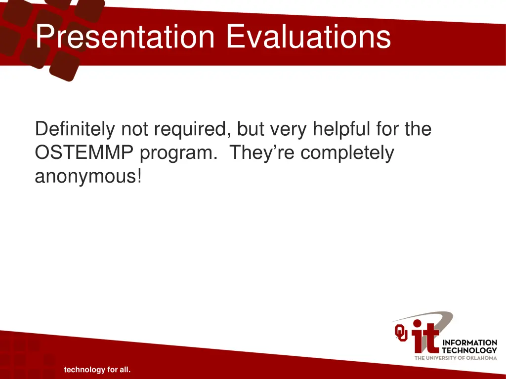 presentation evaluations